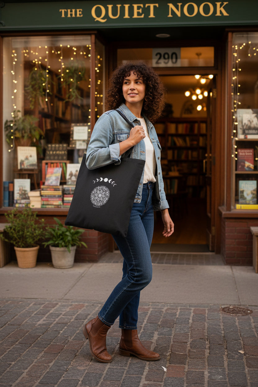 Moon Mandala Tote Bag