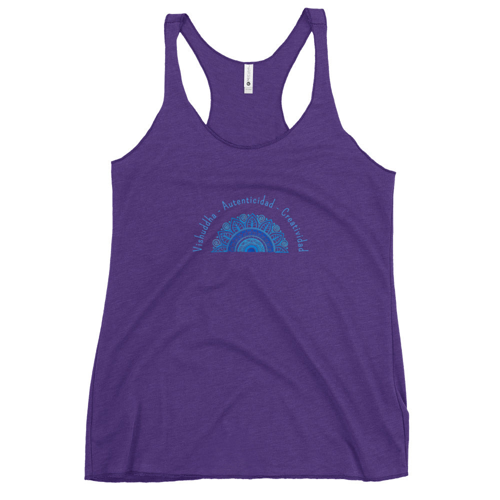 Purple Vishuddha t-shirt with hand-drawn mandala
